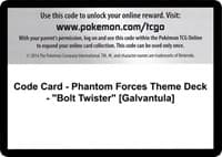 Code Card - Phantom Forces Theme Deck - "Bolt Twister" [Galvantula] - XY - Phantom Forces - Pokemon card