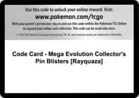 Code Card - Mega Evolution Collector's Pin Blisters [Rayquaza] - XY - Roaring Skies - Pokemon card