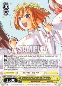 Pure Wish, Yotsuba Nakano - The Quintessential Quintuplets 2 - Weiss Schwarz card