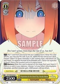 Preparations for the School Trip, Yotsuba Nakano - The Quintessential Quintuplets 2 - Weiss Schwarz card