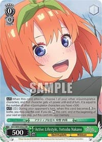 Active Lifestyle, Yotsuba Nakano - The Quintessential Quintuplets 2 - Weiss Schwarz card