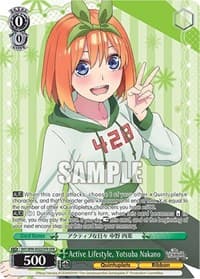 Active Lifestyle, Yotsuba Nakano (OFR) - The Quintessential Quintuplets 2 - Weiss Schwarz card