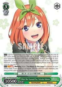 What She Yearned For, Yotsuba Nakano - The Quintessential Quintuplets 2 - Weiss Schwarz card