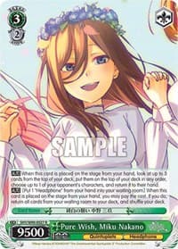 Pure Wish, Miku Nakano - The Quintessential Quintuplets 2 - Weiss Schwarz card