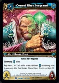 Consul Rhys Lorgrand - Drums of War - WoW card