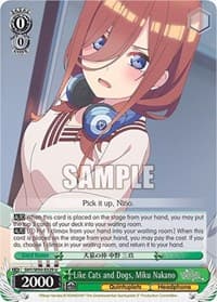 Like Cats and Dogs, Miku Nakano - The Quintessential Quintuplets 2 - Weiss Schwarz card