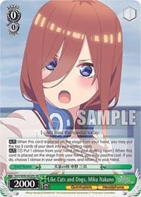Like Cats and Dogs, Miku Nakano (SR) - The Quintessential Quintuplets 2 - Weiss Schwarz card