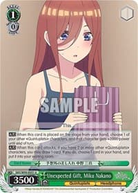 Unexpected Gift, Miku Nakano - The Quintessential Quintuplets 2 - Weiss Schwarz card