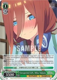 Unexpected Gift, Miku Nakano (SR) - The Quintessential Quintuplets 2 - Weiss Schwarz card