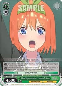 Class Representative, Yotsuba Nakano - The Quintessential Quintuplets 2 - Weiss Schwarz card