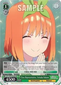 Class Representative, Yotsuba Nakano (SR) - The Quintessential Quintuplets 2 - Weiss Schwarz card