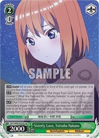 Sisterly Love, Yotsuba Nakano (SR) - The Quintessential Quintuplets 2 - Weiss Schwarz card