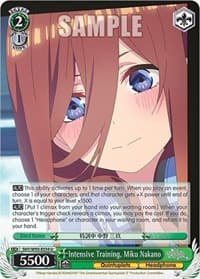 Intensive Training, Miku Nakano - The Quintessential Quintuplets 2 - Weiss Schwarz card