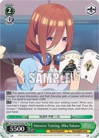 Intensive Training, Miku Nakano (SR) - The Quintessential Quintuplets 2 - Weiss Schwarz card