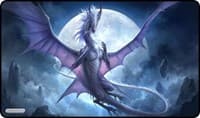 GamerMats Playmat - White Dragon of the Night (Premium White Stitched) - GamerMats Playmats - Playmats card
