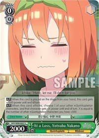At a Loss, Yotsuba Nakano - The Quintessential Quintuplets 2 - Weiss Schwarz card
