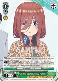 On the Search, Miku Nakano - The Quintessential Quintuplets 2 - Weiss Schwarz card