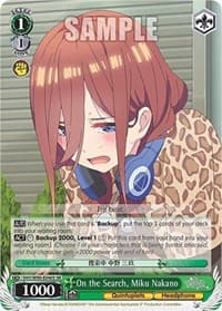 On the Search, Miku Nakano (SR) - The Quintessential Quintuplets 2 - Weiss Schwarz card