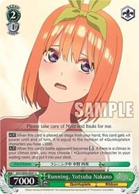 Running, Yotsuba Nakano - The Quintessential Quintuplets 2 - Weiss Schwarz card