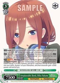 Irreplaceable Bond, Miku Nakano (SR) - The Quintessential Quintuplets 2 - Weiss Schwarz card