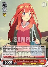 Gentle and Sincere, Itsuki Nakano - The Quintessential Quintuplets 2 - Weiss Schwarz card