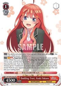 Budding Trust, Itsuki Nakano - The Quintessential Quintuplets 2 - Weiss Schwarz card