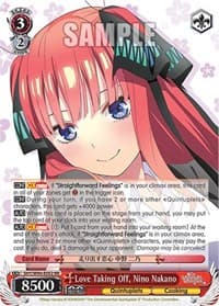 Love Taking Off, Nino Nakano - The Quintessential Quintuplets 2 - Weiss Schwarz card