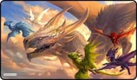 GamerMats Playmat - Baby Dragons Flight Lessons (Premium White Stitched) - GamerMats Playmats - Playmats card