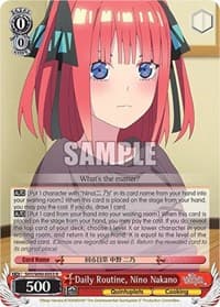 Daily Routine, Nino Nakano - The Quintessential Quintuplets 2 - Weiss Schwarz card