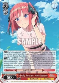 Daily Routine, Nino Nakano (SR) - The Quintessential Quintuplets 2 - Weiss Schwarz card