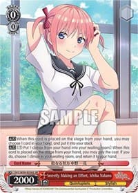 Secretly Making an Effort, Ichika Nakano (SR) - The Quintessential Quintuplets 2 - Weiss Schwarz card