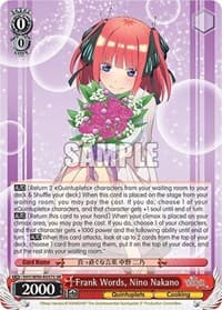 Frank Words, Nino Nakano (SR) - The Quintessential Quintuplets 2 - Weiss Schwarz card