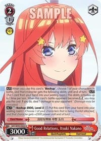 Good Relations, Itsuki Nakano - The Quintessential Quintuplets 2 - Weiss Schwarz card