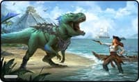 GamerMats Playmat - Dinosaur vs Pirate (Premium White Stitched) - GamerMats Playmats - Playmats card