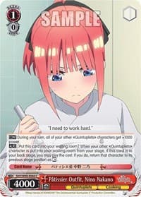 Patissier Outfit, Nino Nakano - The Quintessential Quintuplets 2 - Weiss Schwarz card