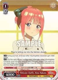 Patissier Outfit, Nino Nakano (SR) - The Quintessential Quintuplets 2 - Weiss Schwarz card