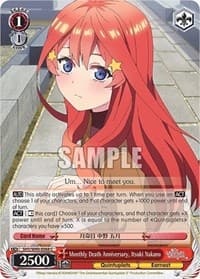 Monthly Death Anniversary, Itsuki Nakano - The Quintessential Quintuplets 2 - Weiss Schwarz card