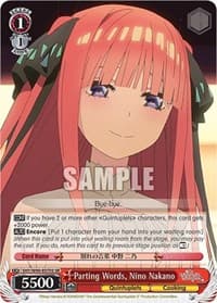 Parting Words, Nino Nakano (SR) - The Quintessential Quintuplets 2 - Weiss Schwarz card