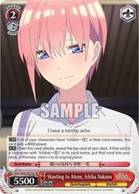 Wanting to Atone, Ichika Nakano (SR) - The Quintessential Quintuplets 2 - Weiss Schwarz card