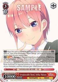 Irreplaceable Bond, Ichika Nakano (SR) - The Quintessential Quintuplets 2 - Weiss Schwarz card