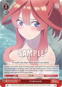 Codeword - The Quintessential Quintuplets 2 - Weiss Schwarz card
