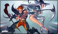 GamerMats Playmat - Witch and Sorcerer (Premium Black Stitched) - GamerMats Playmats - Playmats card
