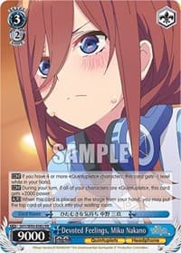 Devoted Feelings, Miku Nakano - The Quintessential Quintuplets 2 - Weiss Schwarz card