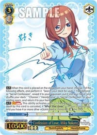 Confession of Love, Miku Nakano (SSP) - The Quintessential Quintuplets 2 - Weiss Schwarz card