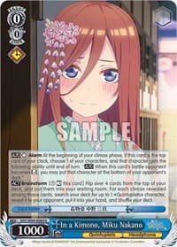 In a Kimono, Miku Nakano - The Quintessential Quintuplets 2 - Weiss Schwarz card