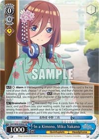 In a Kimono, Miku Nakano (SR) - The Quintessential Quintuplets 2 - Weiss Schwarz card