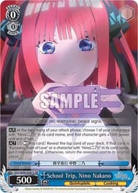 School Trip, Nino Nakano (SR) - The Quintessential Quintuplets 2 - Weiss Schwarz card