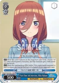 Part-Time Job Interview, Miku Nakano - The Quintessential Quintuplets 2 - Weiss Schwarz card