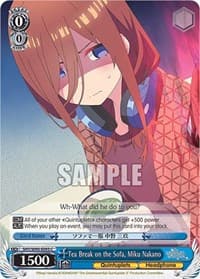 Tea Break on the Sofa, Miku Nakano - The Quintessential Quintuplets 2 - Weiss Schwarz card