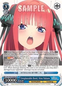 Irreplaceable Bond, Nino Nakano (SR) - The Quintessential Quintuplets 2 - Weiss Schwarz card